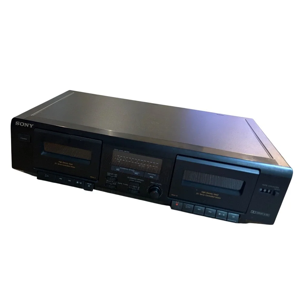 Sony TC-WE305 Stereo Cassette Deck Dual Tape Player Black Parts Repair Only